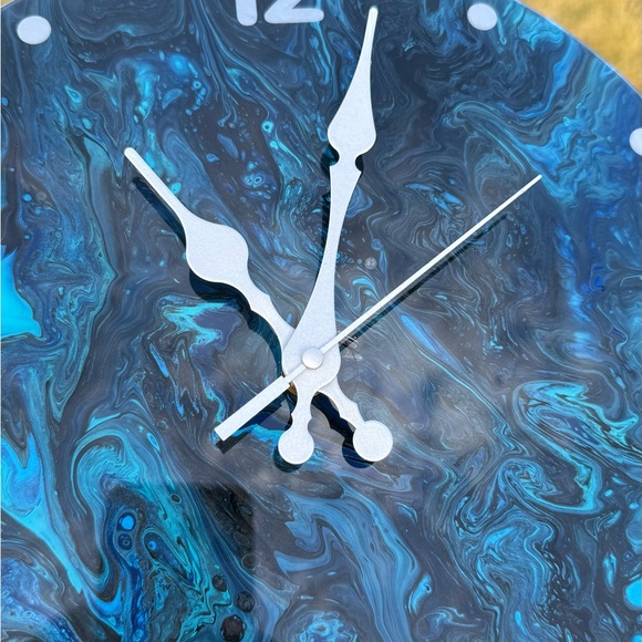 Blue Abstract Wall Clock - Picture 4 of 5